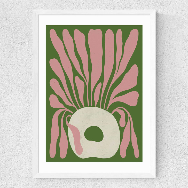 Modern Plant II Medium White Frame
