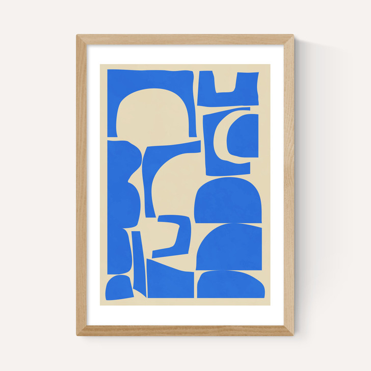 Modern Abstract Shapes in Blue
