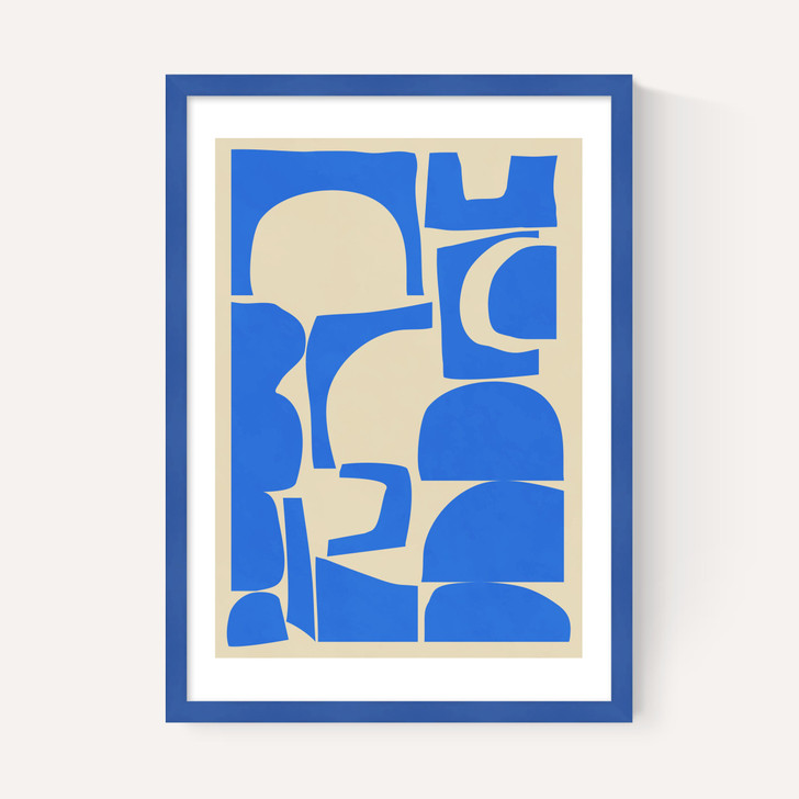 Modern Abstract Shapes in Blue