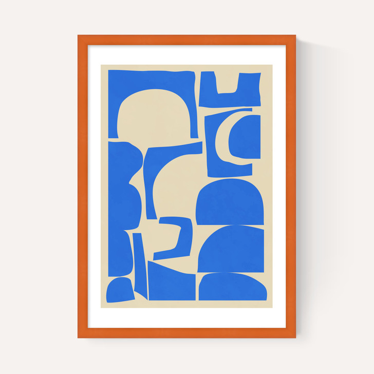 Modern Abstract Shapes in Blue