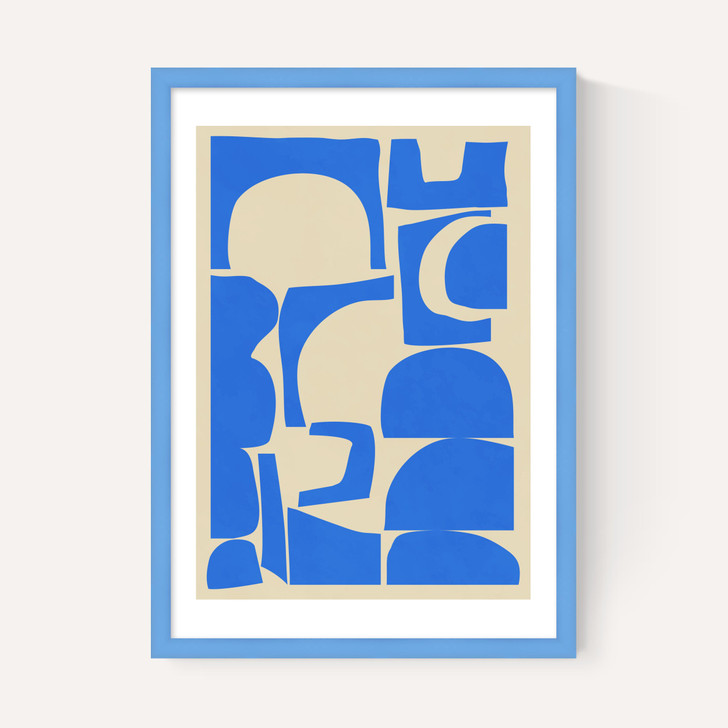 Modern Abstract Shapes in Blue