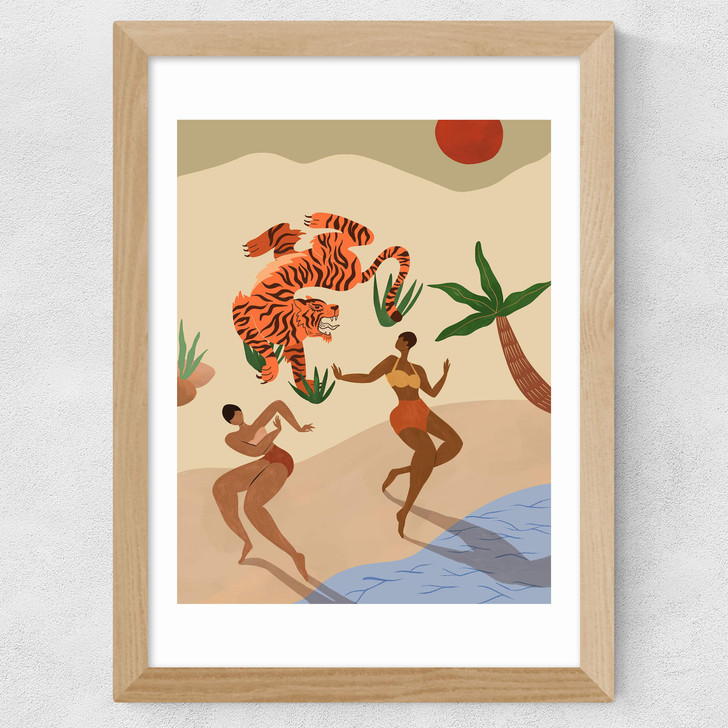 Dancing with Tigers Wide Oak Frame