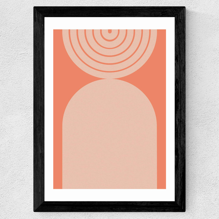 Abstract Rainbow Circle Terracotta 2 Wide Black Frame Abstract Rainbow Circle Terracotta 2 Wide Black Frame