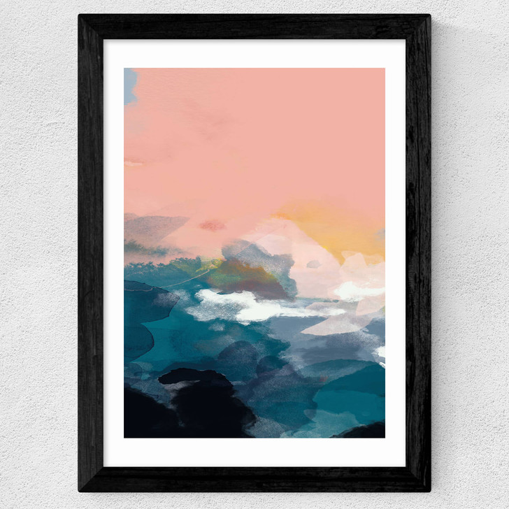 Abstract Landscape II Wide Black Frame Abstract Landscape II Wide Black Frame