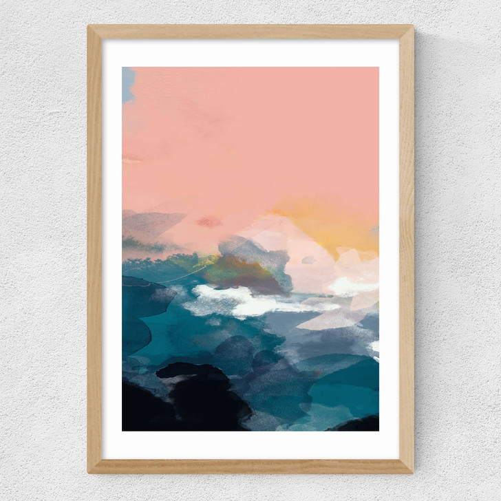 Abstract Landscape II Medium Oak Frame Abstract Landscape II Medium Oak Frame