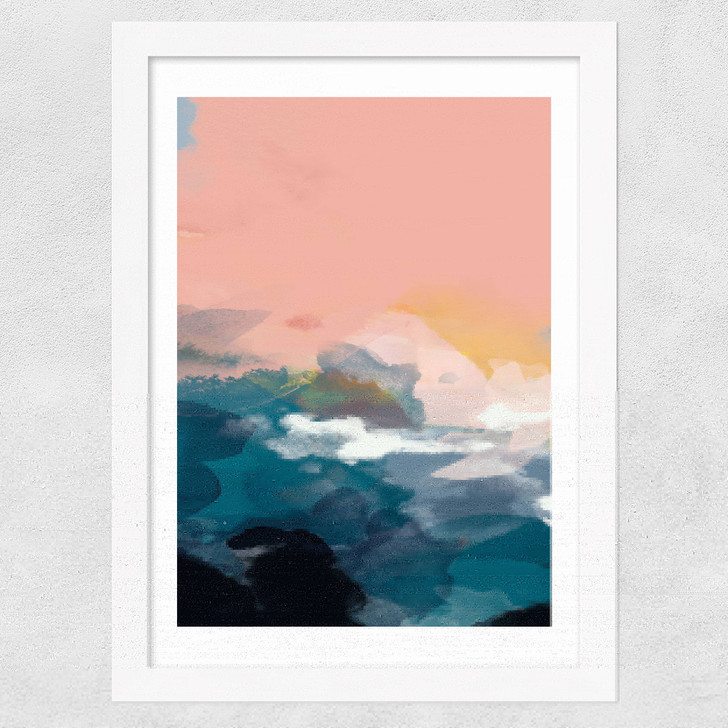 Abstract Landscape II Wide White Frame