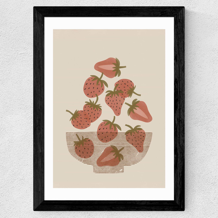 Strawberry Bowl Wide Black Frame Strawberry Bowl Wide Black Frame