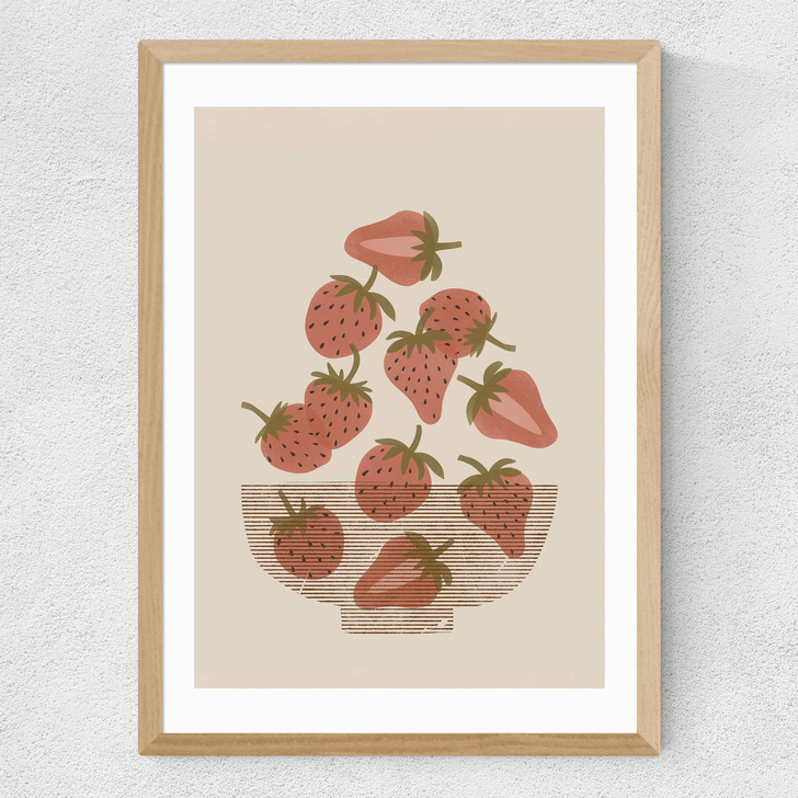Strawberry Bowl Medium Oak Frame Strawberry Bowl Medium Oak Frame