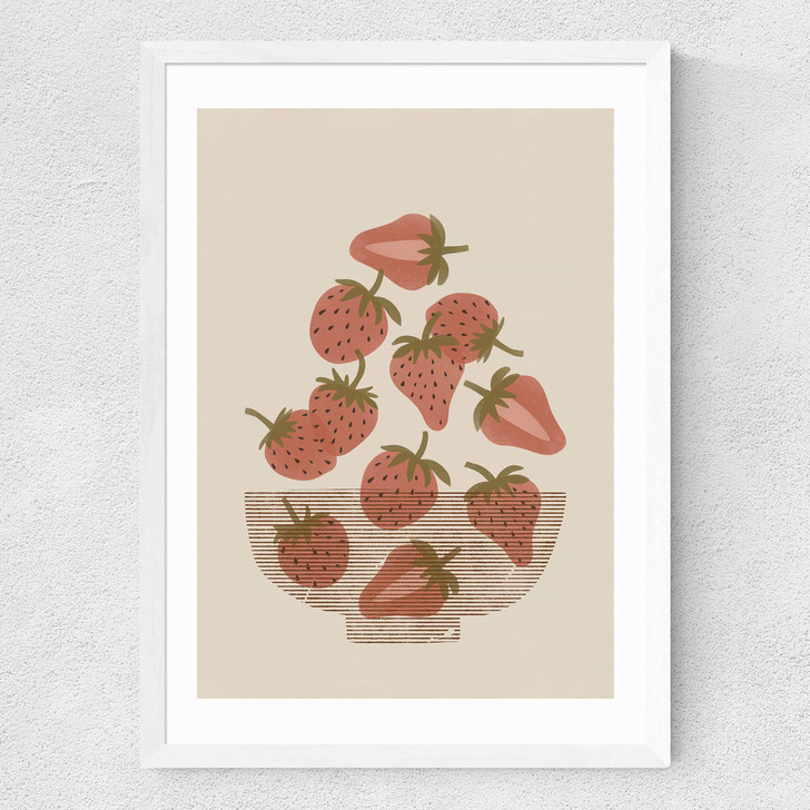 Strawberry Bowl Medium White Frame Strawberry Bowl Medium White Frame
