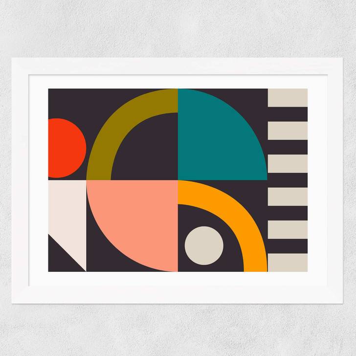 Geometric on White II Wide White Frame Geometric on White II Wide White Frame