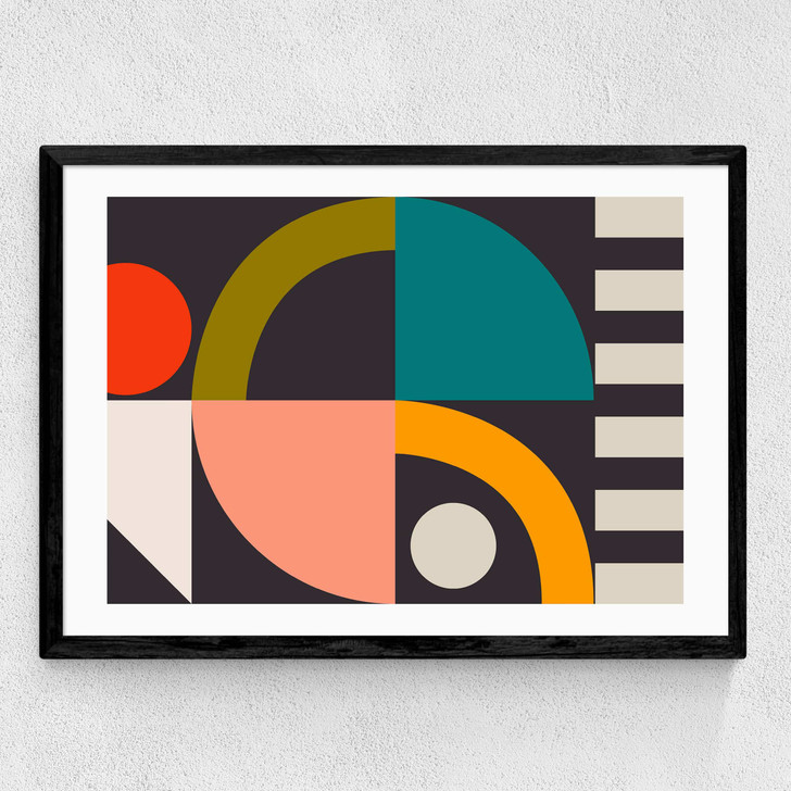Geometric on Black II Medium Black Frame
