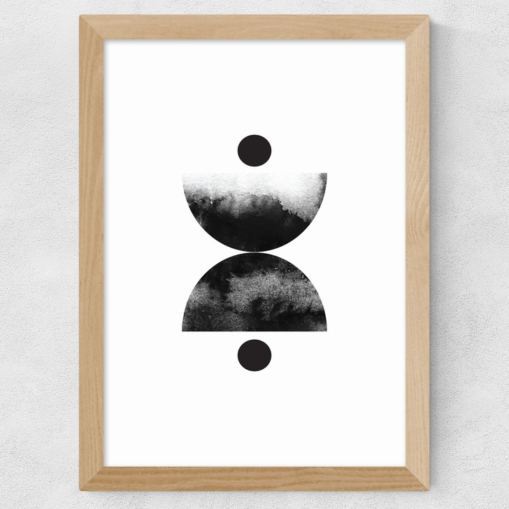Abstract Circles by The Crayon Studio Wide Oak Frame