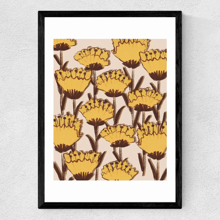 Yellow Wildflowers Medium Black Frame Yellow Wildflowers Medium Black Frame