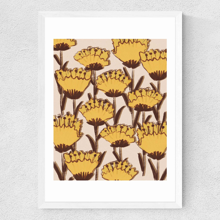 Yellow Wildflowers Medium White Frame Yellow Wildflowers Medium White Frame