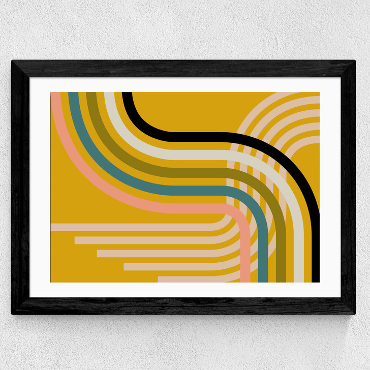 Mid-Century Curve Wide Black Frame