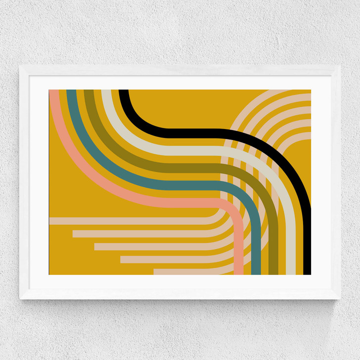 Mid-Century Curve Medium White Frame