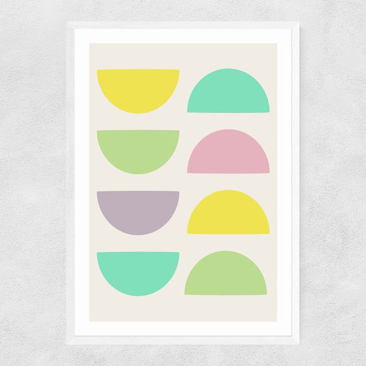 Abstract Shapes Narrow White Frame