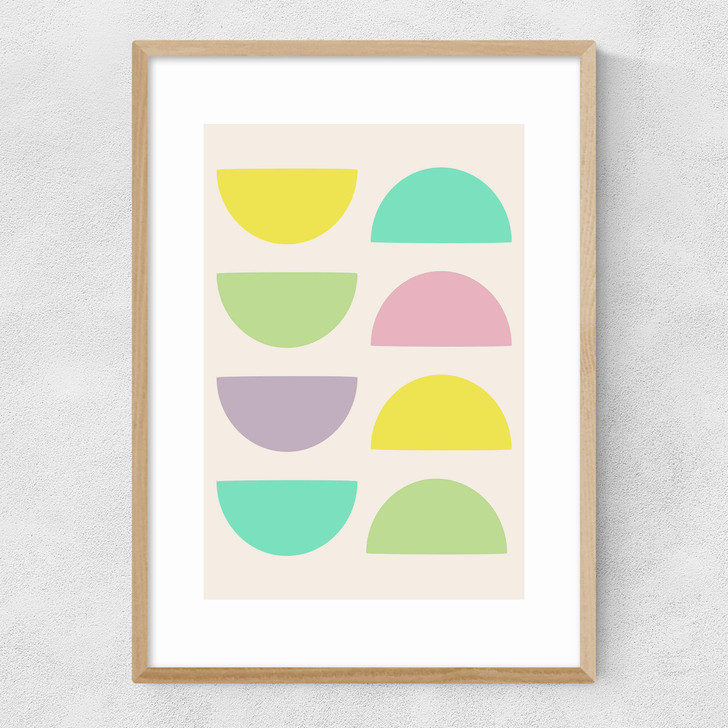 Abstract Shapes Narrow Oak Frame