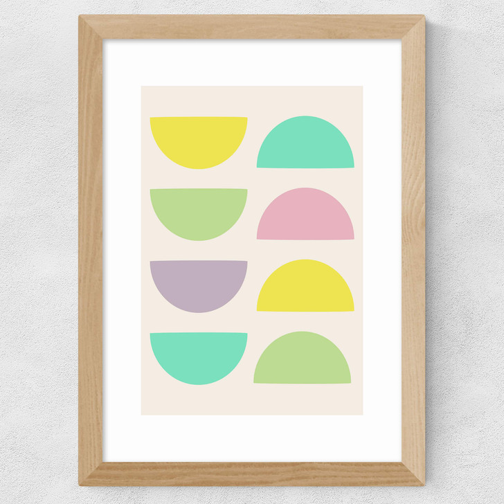 Abstract Shapes Wide Oak Frame