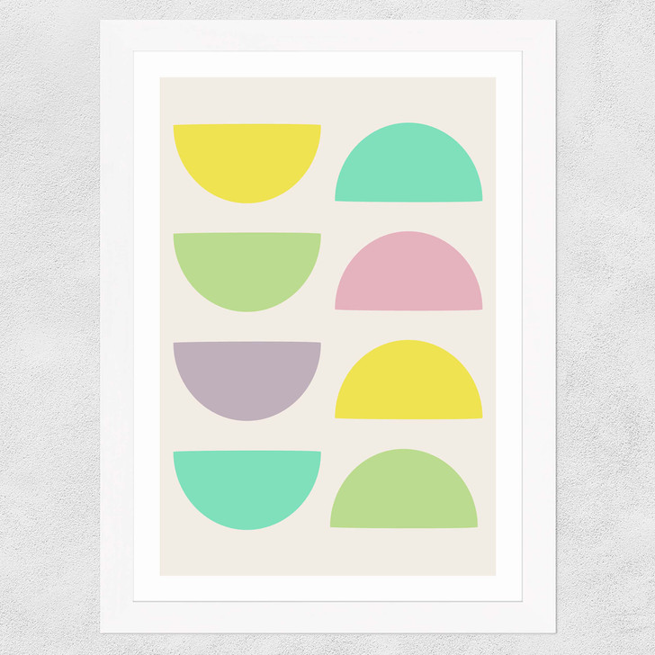 Abstract Shapes Wide White Frame