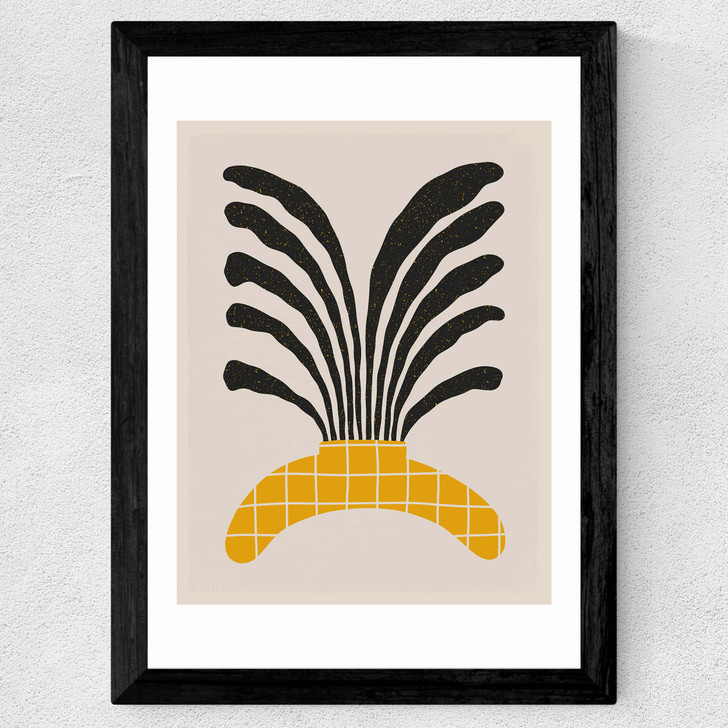 Modern Vase IV Wide Black Frame Modern Vase IV Wide Black Frame