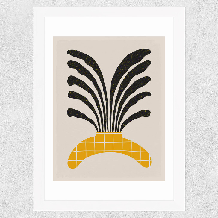 Modern Vase IV Wide White Frame Modern Vase IV Wide White Frame