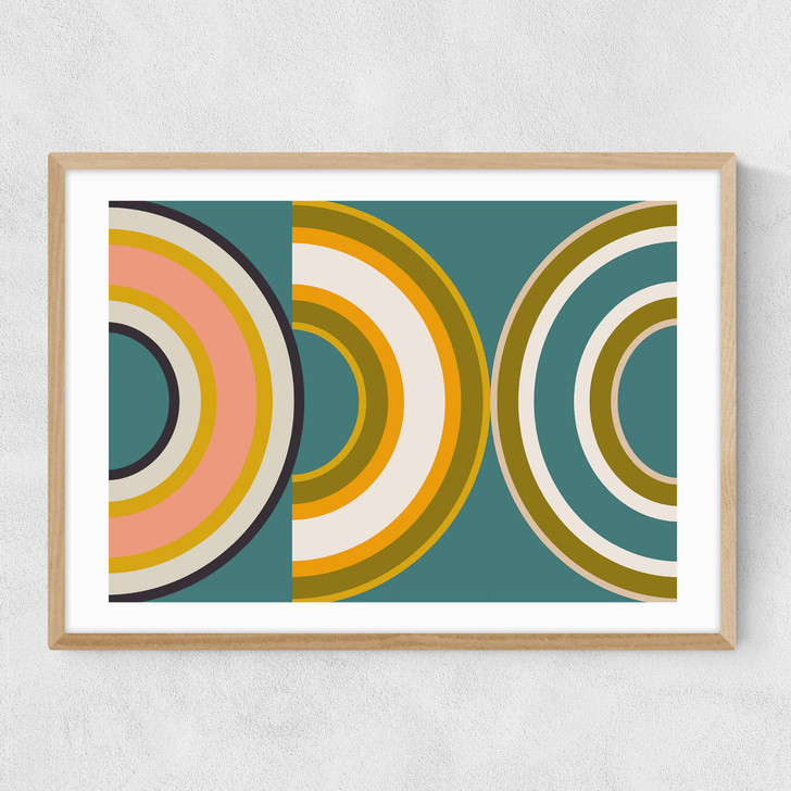 Mid-Century Arch Narrow Oak Frame