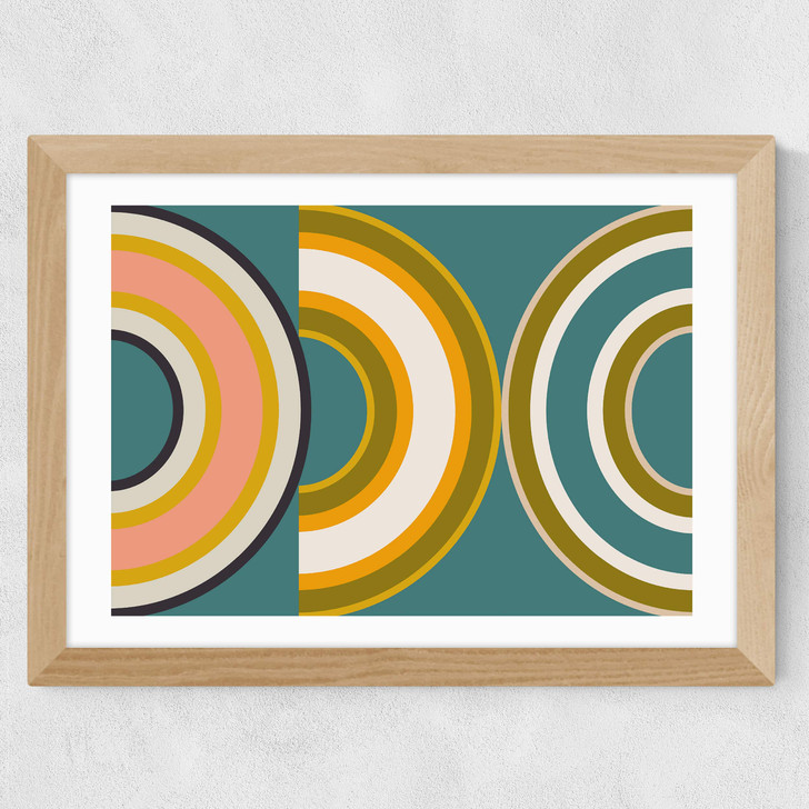 Mid-Century Arch Wide Oak Frame