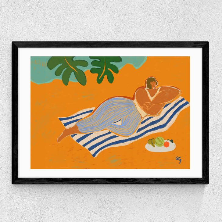 Reclining Woman Medium Black Frame