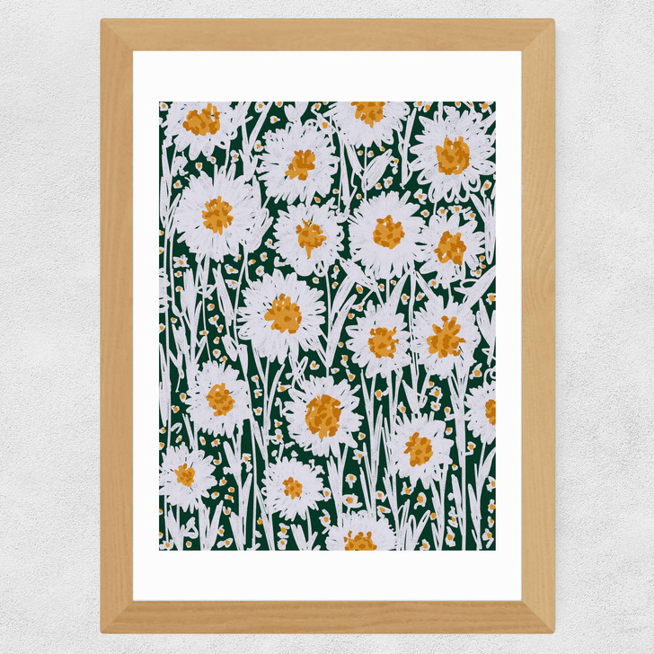 Daisy Pattern Wide Oak Frame Daisy Pattern Wide Oak Frame