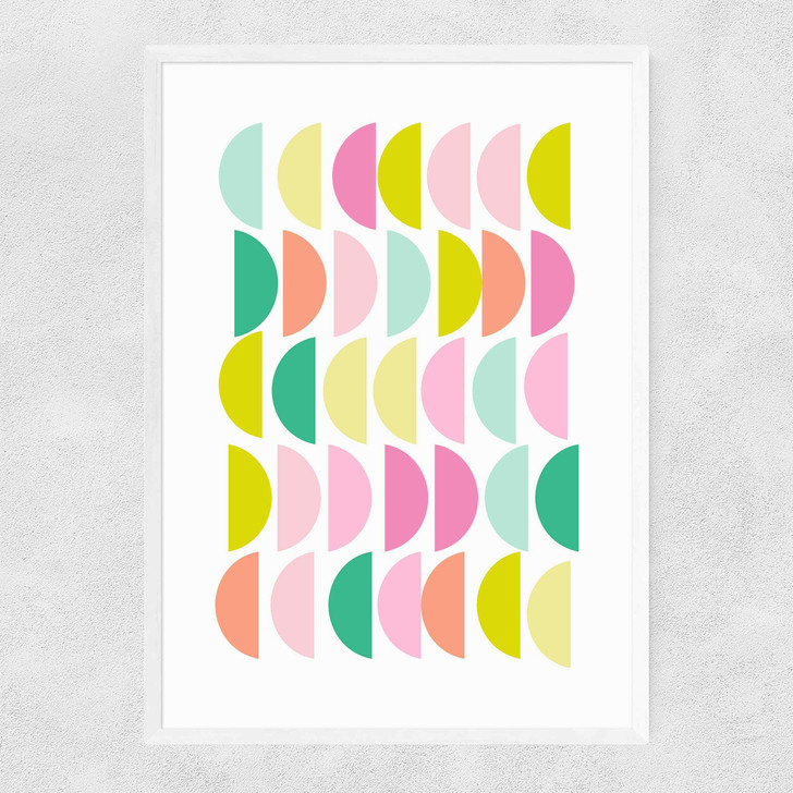 Bright Pastels Narrow White Frame