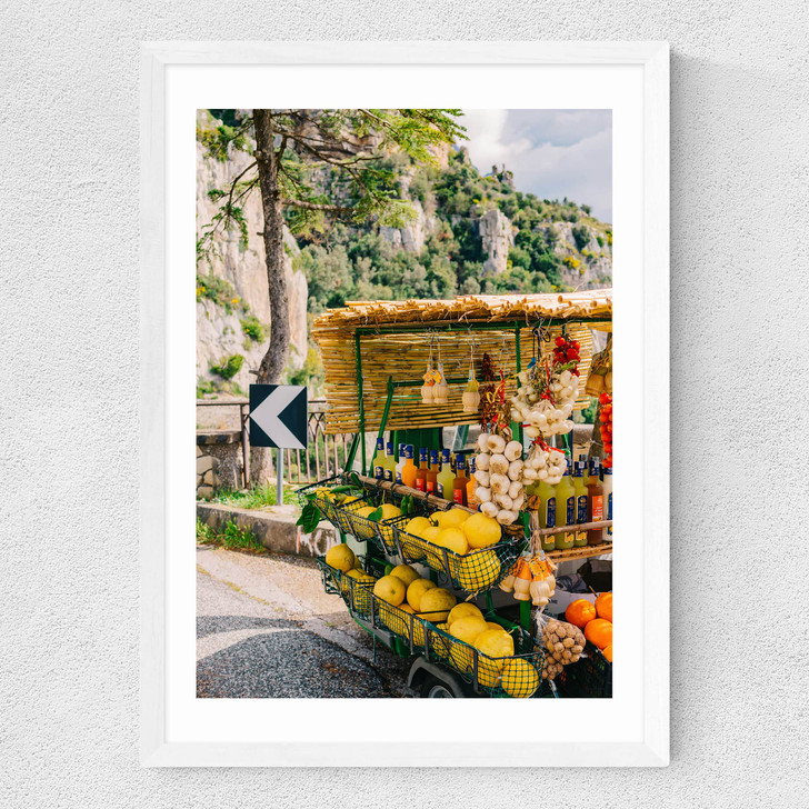 Amalfi Coast Drive XV Medium White Frame