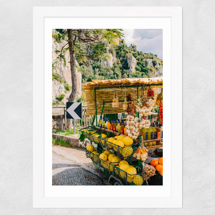 Amalfi Coast Drive XV Wide White Frame