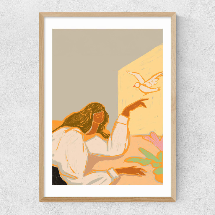 Free Bird by Arty Guava Narrow Oak Frame Free Bird by Arty Guava Narrow Oak Frame