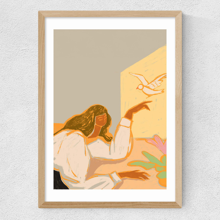 Free Bird by Arty Guava Medium Oak Frame Free Bird by Arty Guava Medium Oak Frame