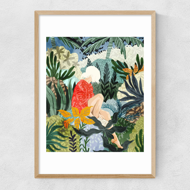 The Distracted Reader by 83 Oranges Narrow Oak Frame The Distracted Reader by 83 Oranges Narrow Oak Frame