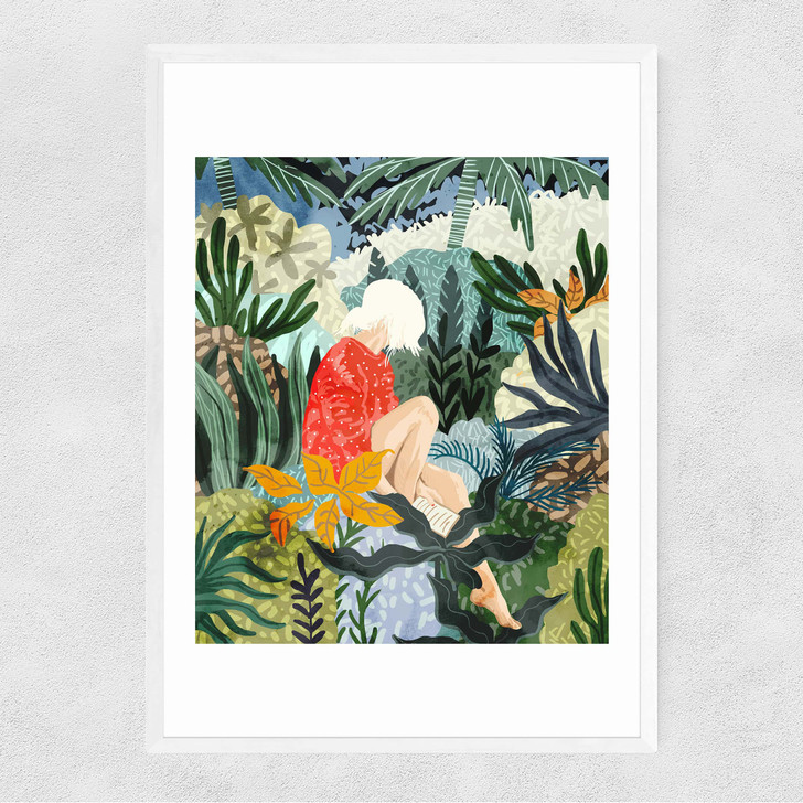 The Distracted Reader by 83 Oranges Narrow White Frame The Distracted Reader by 83 Oranges Narrow White Frame