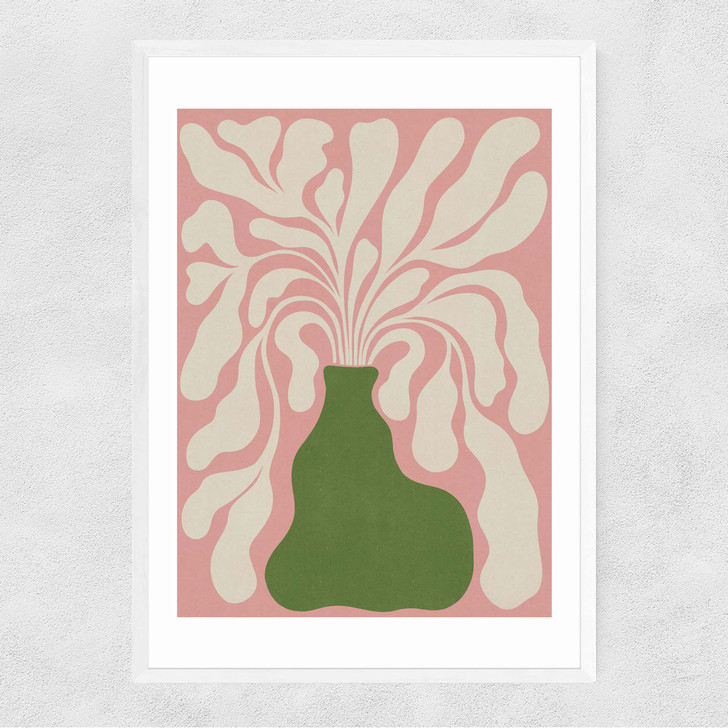 Modern Plant III Narrow White Frame