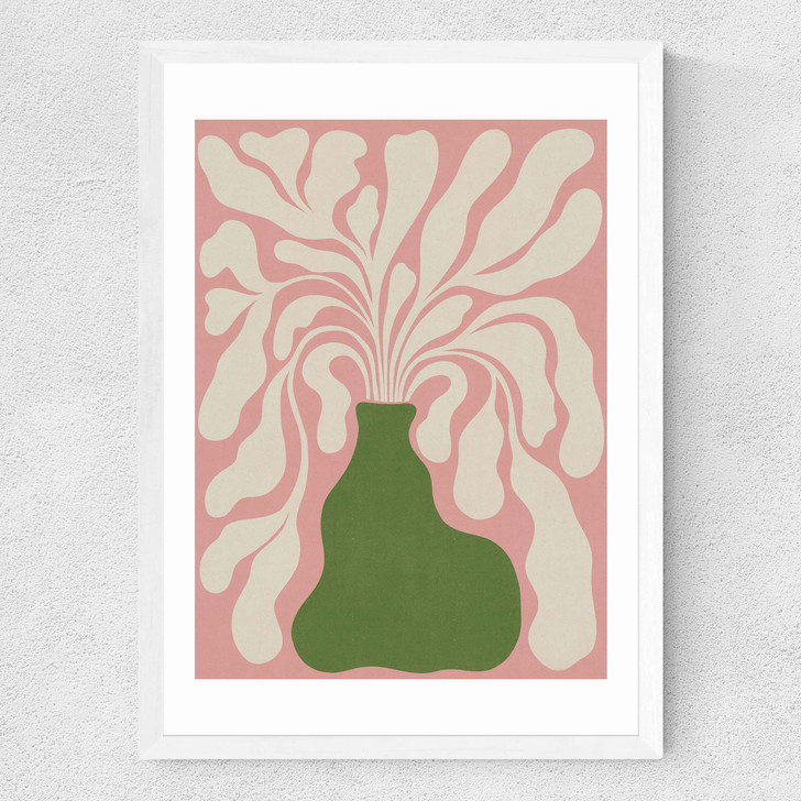Modern Plant III Medium White Frame