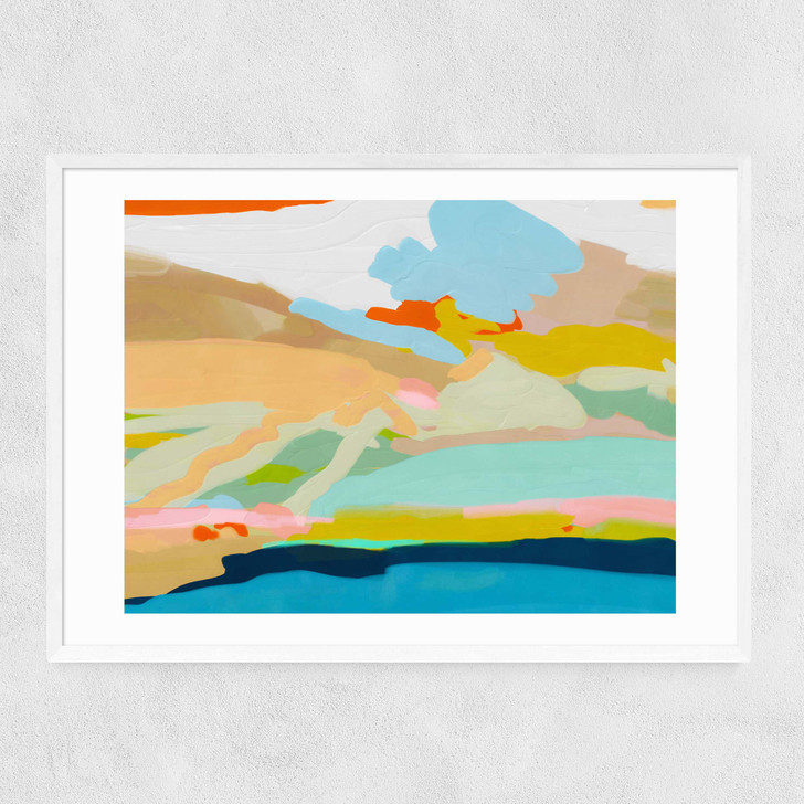 Sea Hills Summer Sun Narrow White Frame