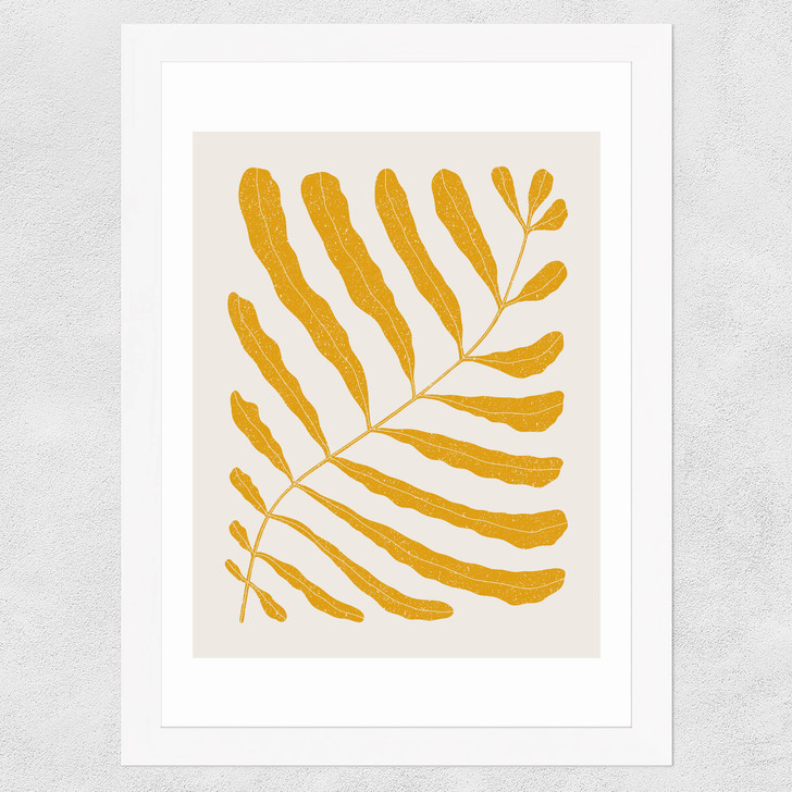 Yellow Plant Wide White Frame
