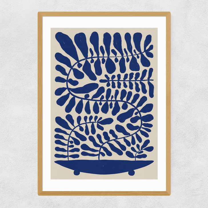 One Hundred Leaved Plant VII Narrow Oak Frame