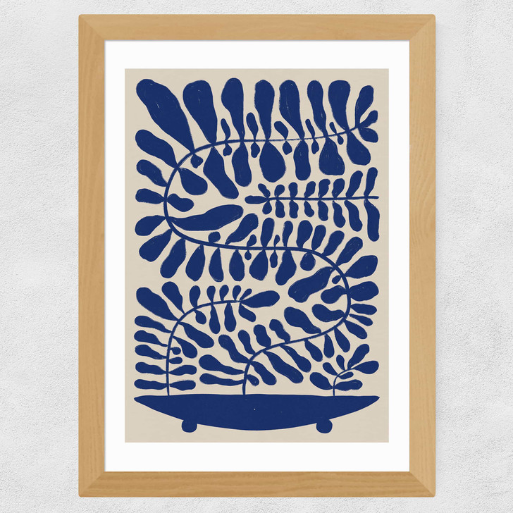 One Hundred Leaved Plant VII Wide Oak Frame