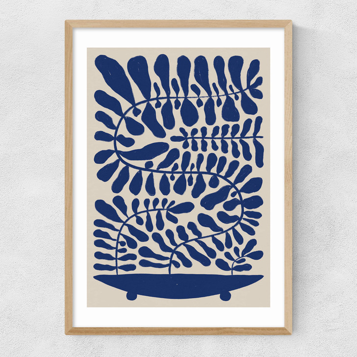 One Hundred Leaved Plant VII Narrow Oak Frame