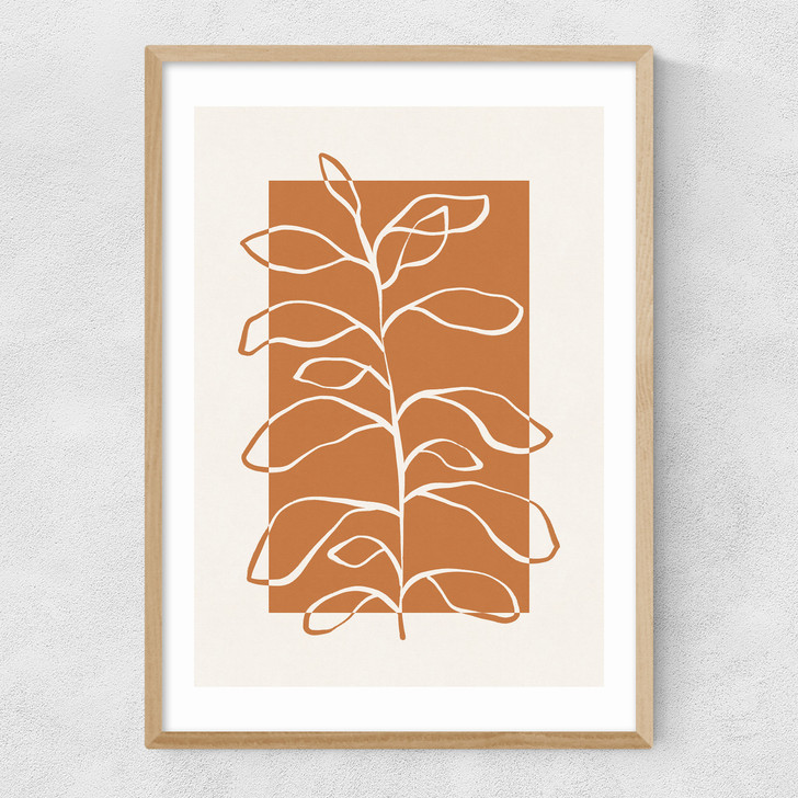 Framed Botany II Narrow Oak Frame