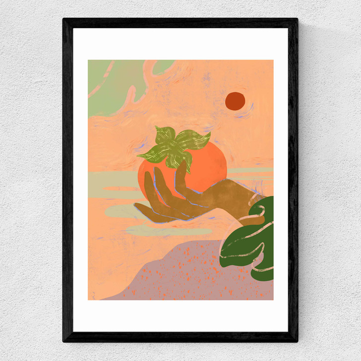 Persimon in Hand Medium Black Frame Persimon in Hand Medium Black Frame