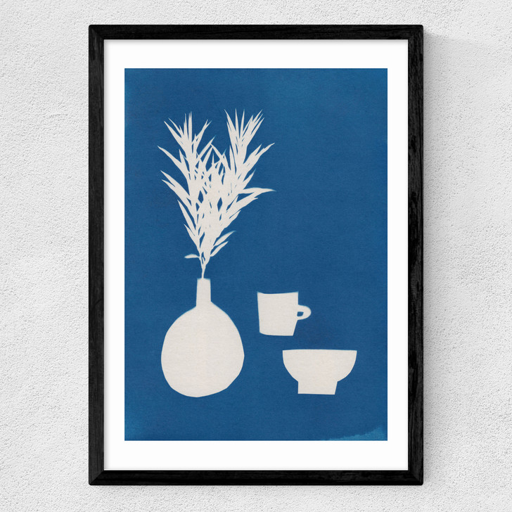 Cyanotype Still Life Studies I Medium Black Frame
