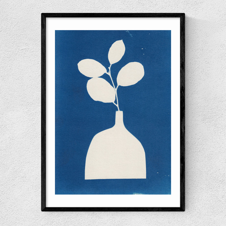 Cyanotype Still Life Studies II Narrow Black Frame
