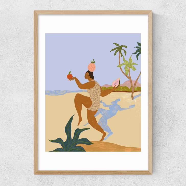 Fruit Balancing Act Narrow Oak Frame Fruit Balancing Act Narrow Oak Frame