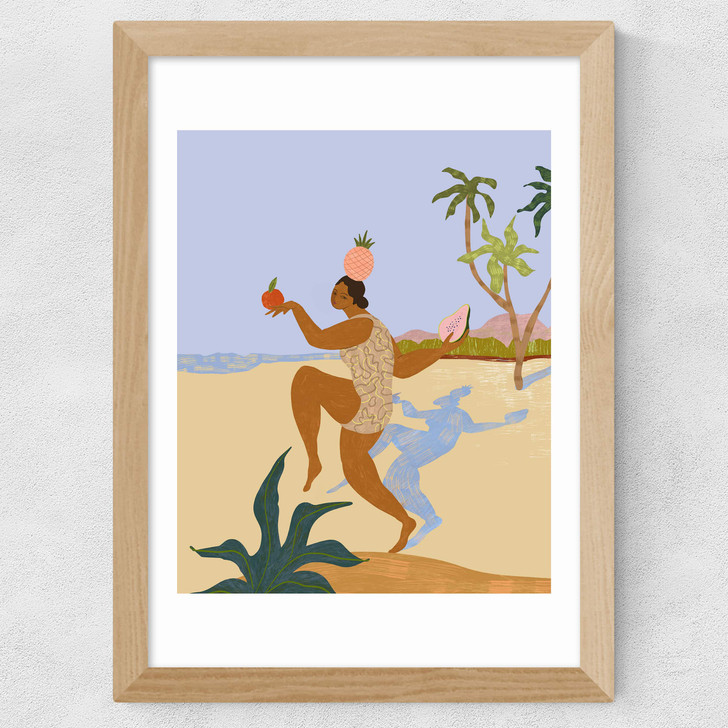 Fruit Balancing Act Wide Oak Frame Fruit Balancing Act Wide Oak Frame